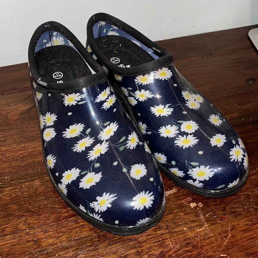 Women’s Blue with Daisy Waterproof Sloggers Garden Gardening shoes 11